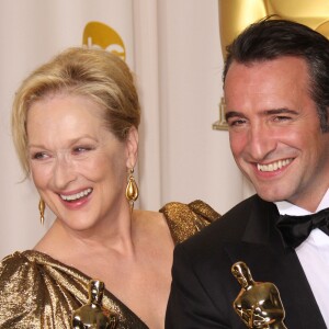 Jean Dujardin et Meryl Streep lors des Oscars le 26 février 2012