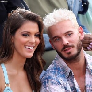 Iris Mittenaere, Miss France 2016, Miss Univers 2016 et Matt Pokora dans les tribunes des internationaux de France de Roland Garros à Paris le 30 mai 2017. © Cyril Moreau / Dominique Jacovides / Bestimage