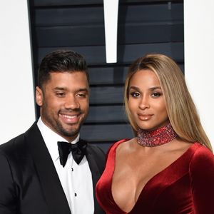 Ciara enceinte et son mari Russell Wilson - Vanity Fair Oscar viewing party 2017 au Wallis Annenberg Center for the Performing Arts à Berverly Hills, le 26 février 2017. © Chris Delmas/Bestimage