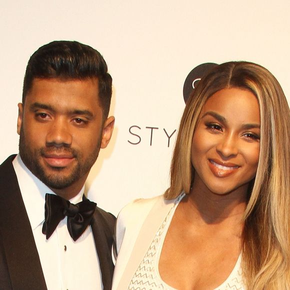 Russell Wilson et sa femme Ciara, enceinte à la soirée Elton John AIDS foundation 2017 lors de la 89ème cérémonie des Oscars à West Hollywood le 26 février 2017.