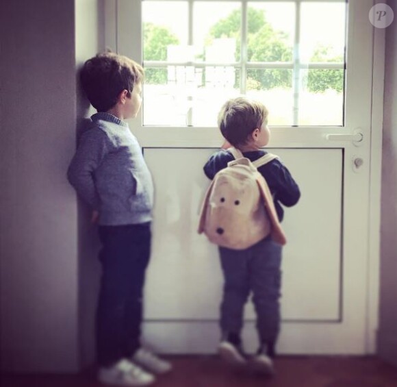 Mathieu Johann partage une photo de ses fils Louis et Marin sur Instagram le 7 juin 2017.
