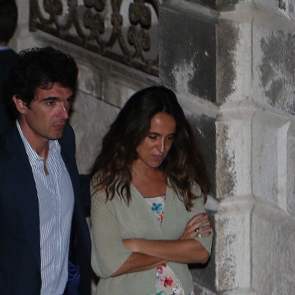 Matteo Colombo et sa femme Coco Brandolini d'Adda lors de la fête à la veille du mariage de Jessica Chastain et son fiancé Gian Luca Passi de Preposulo à Venise le 9 juin 2017.