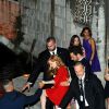 Jessica Chastain et son fiancé Gian Luca Passi de Preposulo lors de la fête à la veille de leur mariage à Venise, le 9 juin 2017.