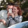 Jessica Chastain et son compagnon Gian Luca Passi De Preposulo passent un moment en amoureux à Beverlys Hills, le 10 avril 2016.
