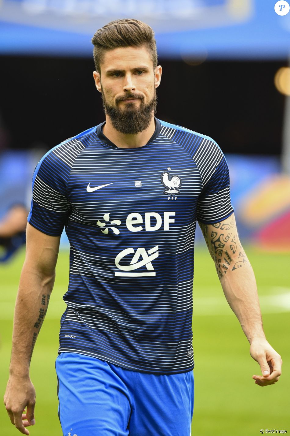 Olivier Giroud - Match de football amical France. 