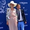 Géraldine Maillet et son compagnon Daniel Riolo - 168e Prix de Diane Longines à l'hippodrome de Chantilly, France, le 18 juin 2017. © Giancarlo Gorassini/Bestimage