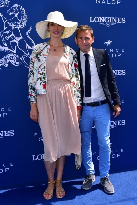 Géraldine Maillet et son compagnon Daniel Riolo - 168e Prix de Diane Longines à l'hippodrome de Chantilly, France, le 18 juin 2017. © Giancarlo Gorassini/Bestimage