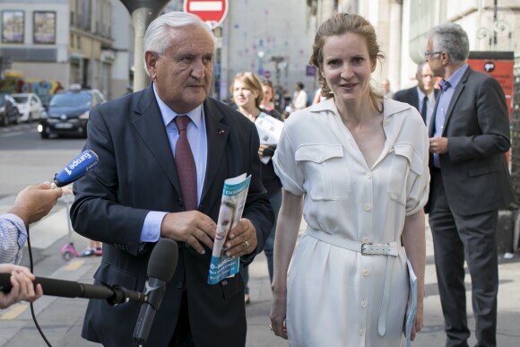 Nathalie Kosciusko-Morizet (NKM) candidate aux élections legislatives dans la 2e circonscription de Paris reçoit la visite de Jean-Pierre Raffarin le 6 juin 2017. © Romuald Meigneux/Bestimage