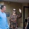 Céline Dion s'est rendue au centre de fitness Ken Club avant de regagner le Royal Monceau à Paris, le 19 juin 2017.