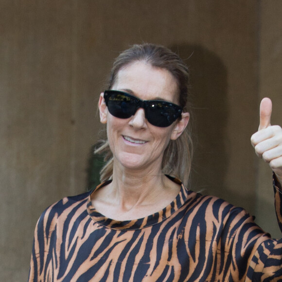Céline Dion s'est rendue au centre de fitness Ken Club avant de regagner le Royal Monceau à Paris, le 19 juin 2017.