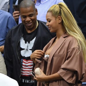 Beyoncé et son mari Jay Z pendant l'US Open 2016 au USTA Billie Jean King National Tennis Center à Flushing Meadow, New York, le 1er Septembre 2016.