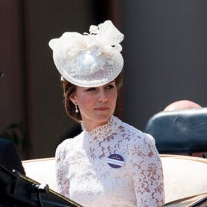 Catherine (Kate) Middleton, duchesse de Cambridge - La famille royale d'Angleterre lors de la première journée des courses hippiques "Royal Ascot" le 20 juin 2017.