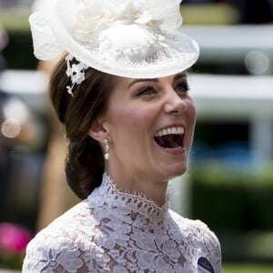 Catherine (Kate) Middleton, duchesse de Cambridge - La famille royale d'Angleterre lors de la première journée des courses hippiques "Royal Ascot" le 20 juin 2017.