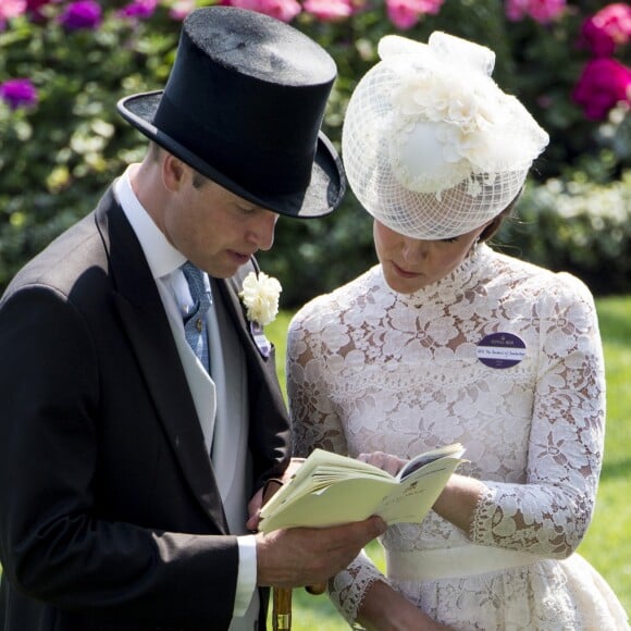 Le prince William, duc de Cambridge et Catherine (Kate) Middleton, duchesse de Cambridge - La famille royale d'Angleterre lors de la première journée des courses hippiques "Royal Ascot" le 20 juin 2017.