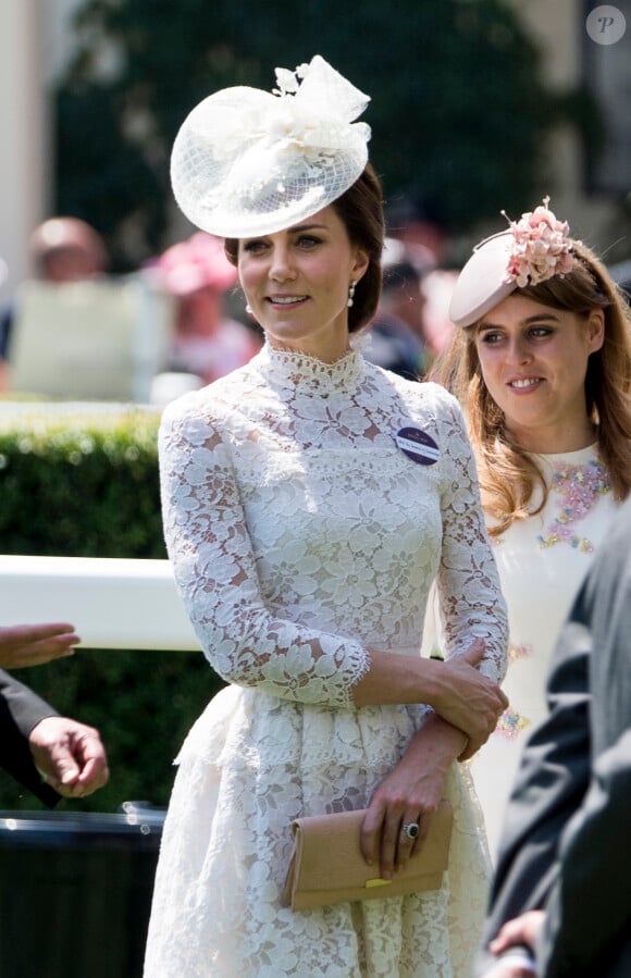 Catherine (Kate) Middleton, duchesse de Cambridge, La princesse Beatrice d'York - La famille royale d'Angleterre lors de la première journée des courses hippiques "Royal Ascot" le 20 juin 2017.