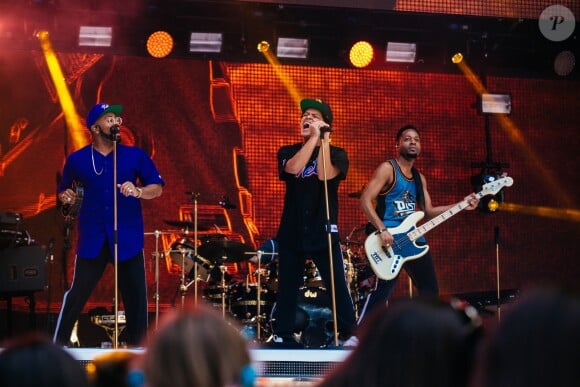 Bruno Mars en concert au Wembley Stadium, Londres, le 10 juin 2017.