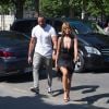 Exclusif - Zahia Dehar se promène avec un ami près du rond-point des Champs-Elysées seulement 15 minures après la tentative d'attentat d'un homme de 31 ans qui a foncé sur un fourgon de gendarmerie avec sa voiture le 19 juin 2017.