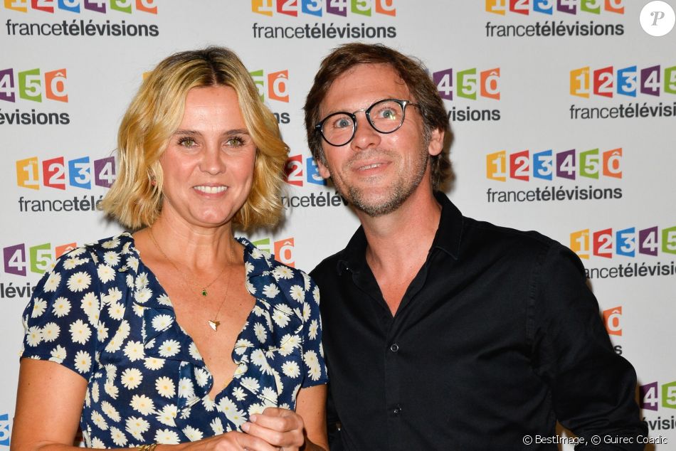 Marine Vignes et Laurent Romejko lors du photocall de la présentation