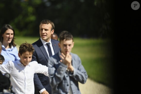 Le président de la République française Emmanuel Macron lors du lancement de la concertation autour du 4ème plan autisme au palais de l'Elysée à Paris, le 6 juillet 2017. © Pierre Pérusseau/Bestimage