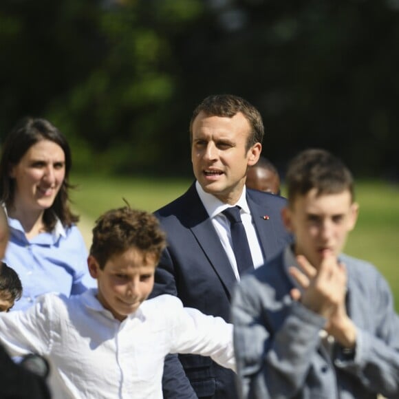 Le président de la République française Emmanuel Macron lors du lancement de la concertation autour du 4ème plan autisme au palais de l'Elysée à Paris, le 6 juillet 2017. © Pierre Pérusseau/Bestimage