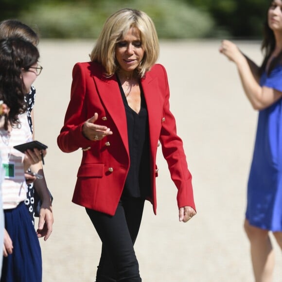 La première dame Brigitte Macron (Trogneux) lors du lancement de la concertation autour du 4ème plan autisme au palais de l'Elysée à Paris, le 6 juillet 2017. © Pierre Pérusseau/Bestimage