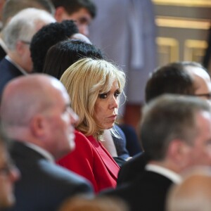 La première dame Brigitte Macron (Trogneux) lors du lancement de la concertation autour du 4ème plan autisme au palais de l'Elysée à Paris, le 6 juillet 2017. © Pierre Pérusseau/Bestimage