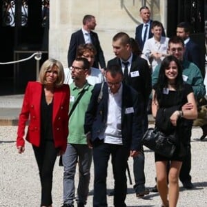 La première dame Brigitte Macron lors du lancement de la concertation autour du 4ème plan autisme au palais de l'Elysée à Paris, le 6 juillet 2017. Sebastien Valiela/Bestimage