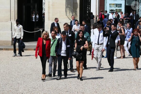 La première dame Brigitte Macron lors du lancement de la concertation autour du 4ème plan autisme au palais de l'Elysée à Paris, le 6 juillet 2017. Sebastien Valiela/Bestimage