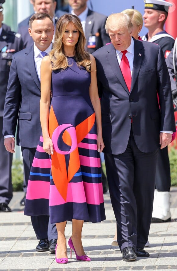 Donald et Melania Trump en visite à Varsovie, le 6 juillet 2017.