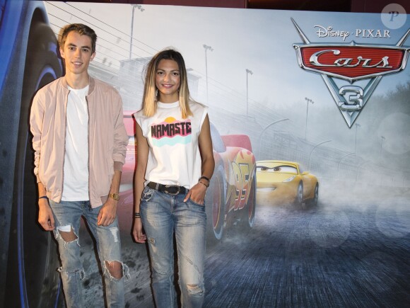 Théo Gordy (Théo Behague) et une amie - Avant-première du film d'animation "Cars 3" au cinéma Gaumont Champs-Elysées à Paris, France, le 9 juillet 2017. © Pierre Perusseau/Bestimage