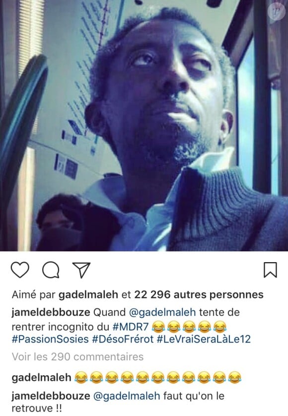 Jamel Debbouze a publié lundi 10 juillet 2017 la photo d'un inconnu ressemblant fortement à Gad Elmaleh. Sur Instagram, l'humoriste a réagi à la publication de son ami.