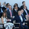 Melania Trump, son mari le président des Etats-Unis Donald Trump lors du défilé du 14 juillet (fête nationale), place de la Concorde, à Paris, le 14 juillet 2017, avec comme invité d'honneur le président des Etats-Unis. © Dominique Jacovides/Bestimage