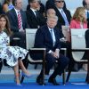 Melania Trump et son mari le président des Etats-Unis Donald Trump lors du défilé du 14 juillet (fête nationale), place de la Concorde, à Paris, le 14 juillet 2017, avec comme invité d'honneur le président des Etats-Unis. © Dominique Jacovides/Bestimage