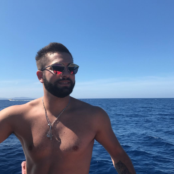 Kendji Girac en vacances en Corse le 16 juillet 2017.