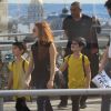Exclusif -  Les jumeaux de Céline Dion, Eddy et Nelson, font du shopping aux Galeries Lafayette accompagnés de leur tante Linda, de leur baby-sitter, de deux gardes du corps et d'un chauffeur à Paris le 5 juillet 2017.