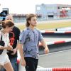 Exclusif - René-Charles Angélil (fils de Céline Dion) fait du karting avec ses amis à Cergy-Pontoise le 6 juillet 2017.