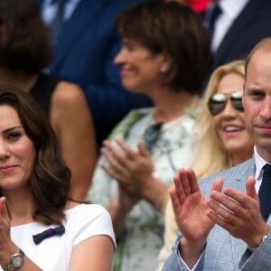 Kate Middleton et le prince William assistaient le 16 juillet 2017 à la finale du tournoi de Wimbledon entre Roger Federer et Marin Cilic, à Londres.