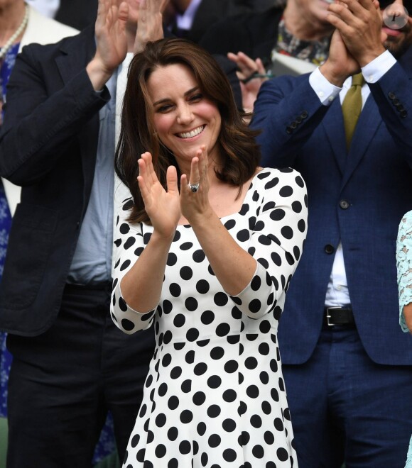Kate Middleton, duchesse de Cambridge, lors de l'ouverture du tournoi de tennis de Wimbledon à Londres, le 3 juillet 2017.