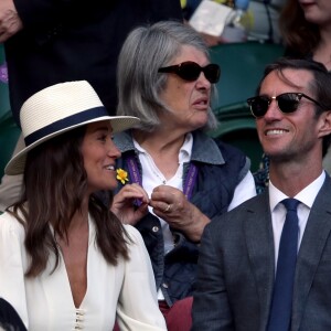 Pippa Middleton et son mari James Matthews à Wimbledon le 14 juillet 2017, lors des demi-finales hommes.