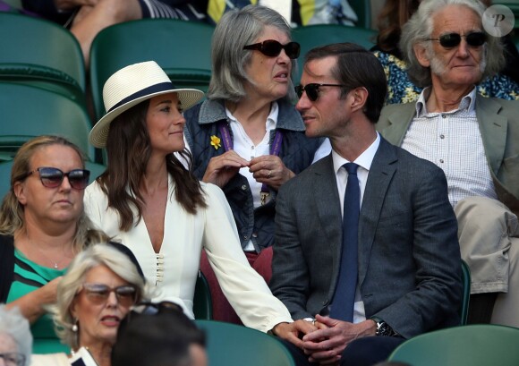 Pippa Middleton et son mari James Matthews à Wimbledon le 14 juillet 2017, lors des demi-finales hommes.