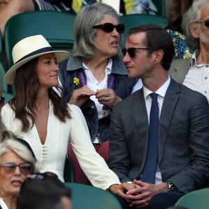 Pippa Middleton et son mari James Matthews à Wimbledon le 14 juillet 2017, lors des demi-finales hommes.