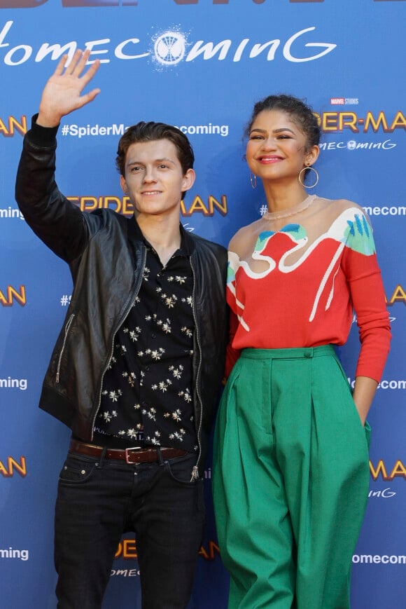 Tom Holland et Zendaya - Photocall du film "Spiderman" à Barcelone, Espagne, le 18 juin 2017.
