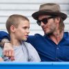 David Beckham et son fils Romeo Beckham à Londres le 22 juin 2017.