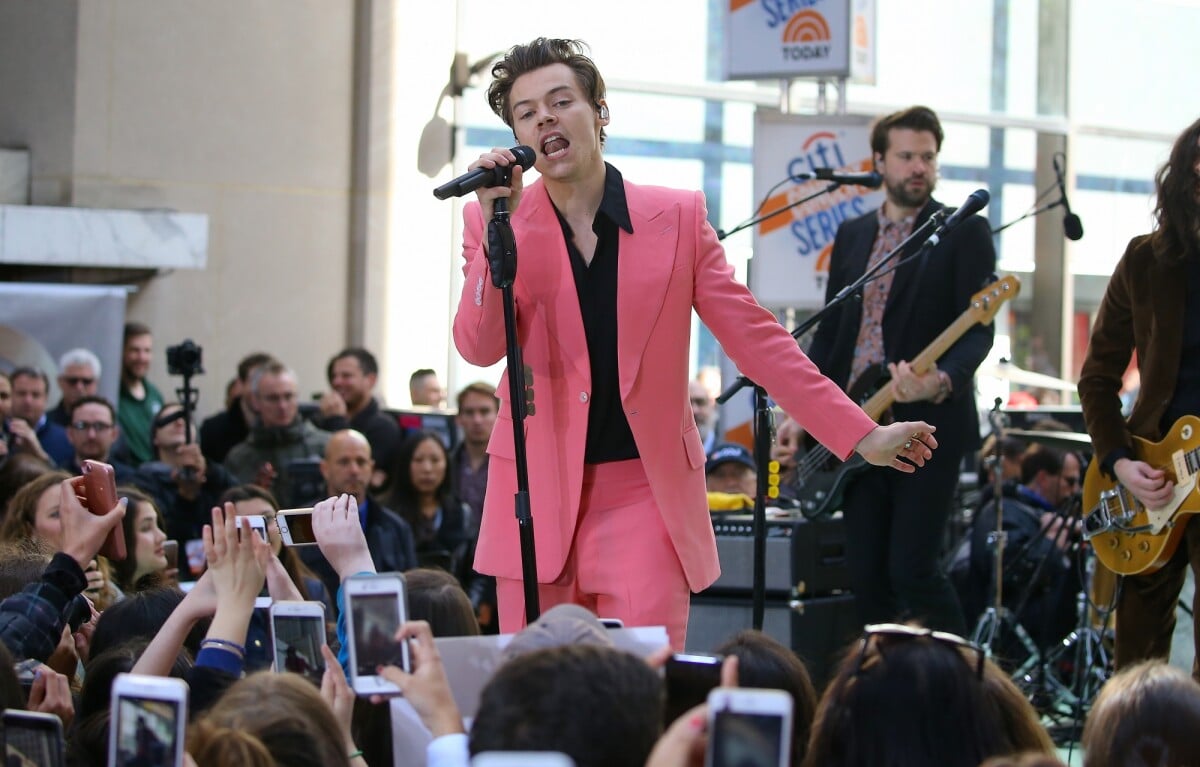 Photo : Harry Styles Lors D'un Concert En Plein Air Pendant Une ...