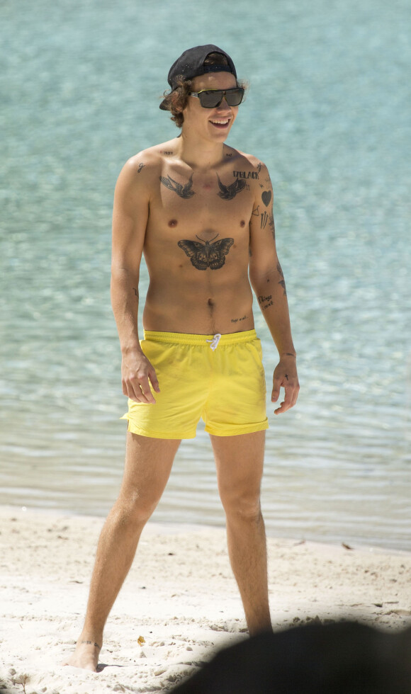 Harry Styles sur la plage à Brisbane, le 18 octobre 2013 en Australie