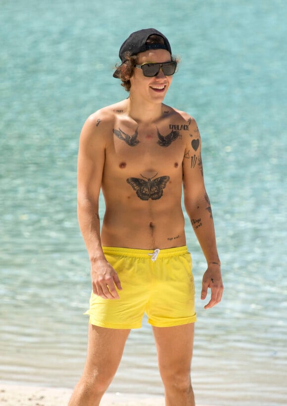 Harry Styles sur la plage à Brisbane, le 18 octobre 2013 en Australie