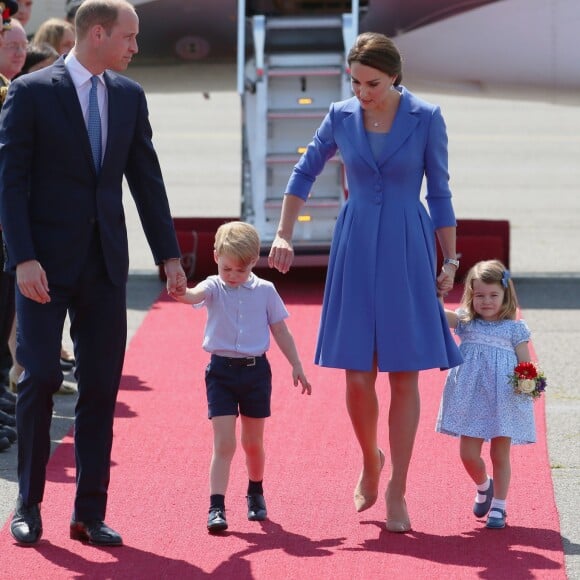 Les Cambridge arrivent à Berlin dans le cadre de leur visite officielle en Pologne et en Allemagne, le 18 juillet 2017.