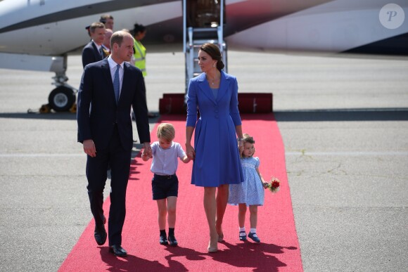 Les Cambridge arrivent à Berlin dans le cadre de leur visite officielle en Pologne et en Allemagne, le 18 juillet 2017.