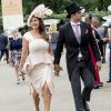 Kelly Brook et son fiancé Jeremy Parisi lors de la 5e journée des courses hippiques "Royal Ascot" à Ascot, Royaume, le 24 juin 2017.