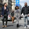 Olivier Rousteing, Kim Kardashian et Kanye West à Paris. Le 14 avril 2014.